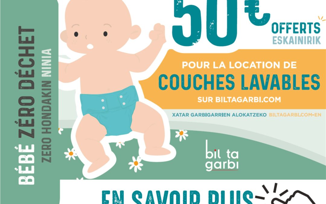 50€ offerts pour la location de couches lavables !